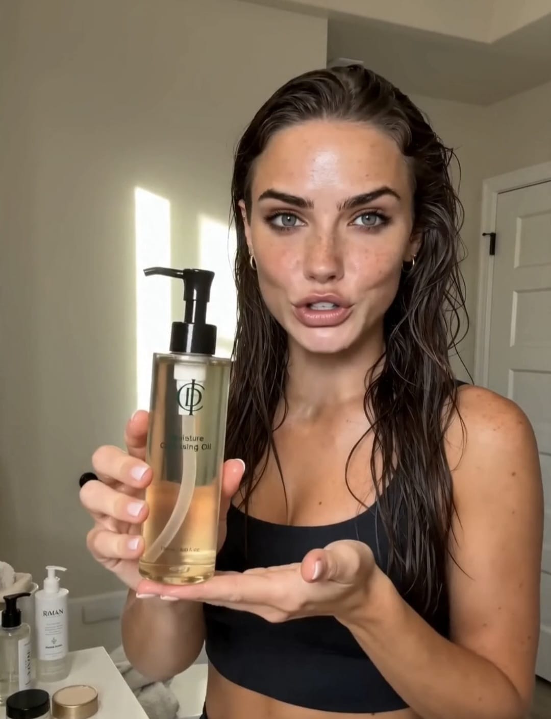 UGC product shot - cleansing oil bottle