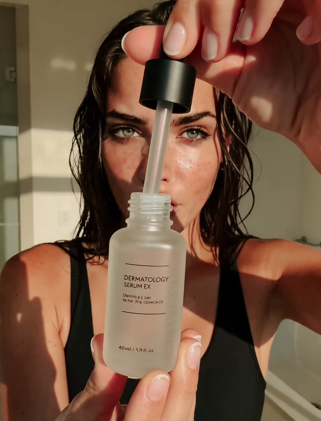 UGC product shot - skincare serum bottle
